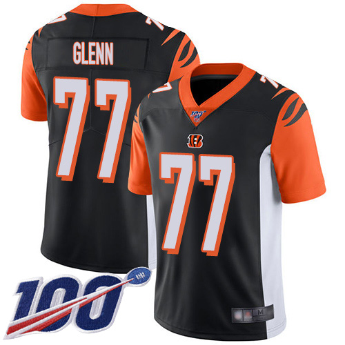 Cincinnati Bengals Limited Black Men Cordy Glenn Home Jersey NFL Footballl #77 100th Season Vapor Untouchable